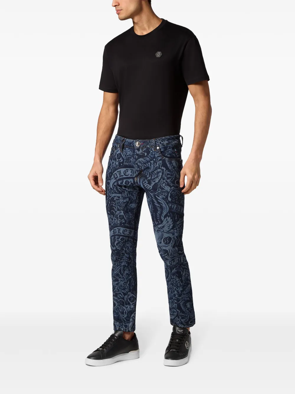 philippplein Philipp Plein Skinny jeans met print - Blauw