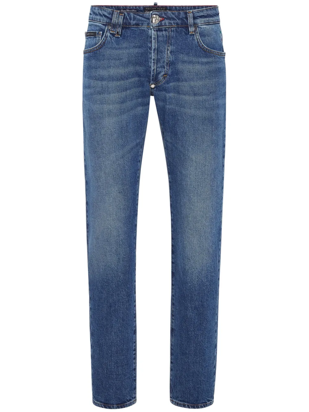 Philipp Plein Tattoo Super straight jeans Blauw