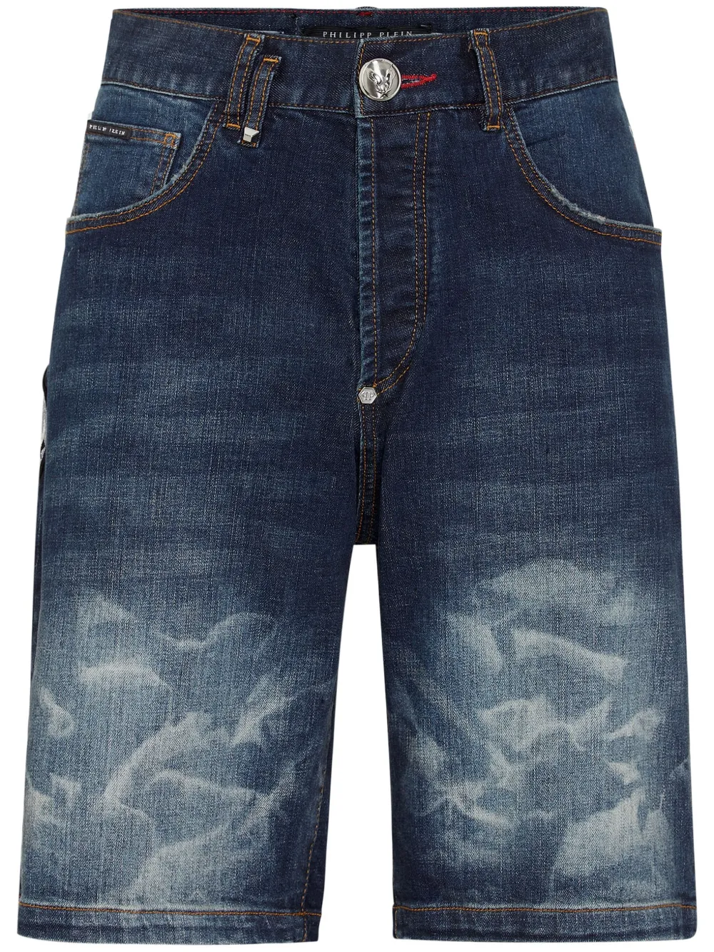 Philipp Plein Shorts met logopatch Blauw