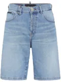 Philipp Plein tiger-print denim shorts - Blue