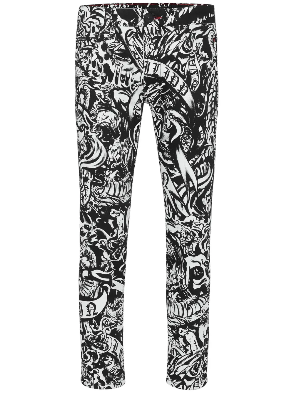 Philipp Plein Skinny jeans met print Zwart