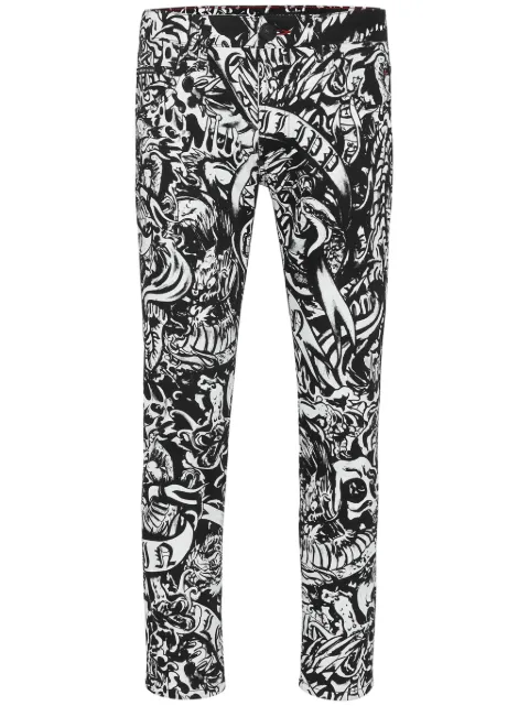 Philipp Plein tattoo-print skinny jeans 