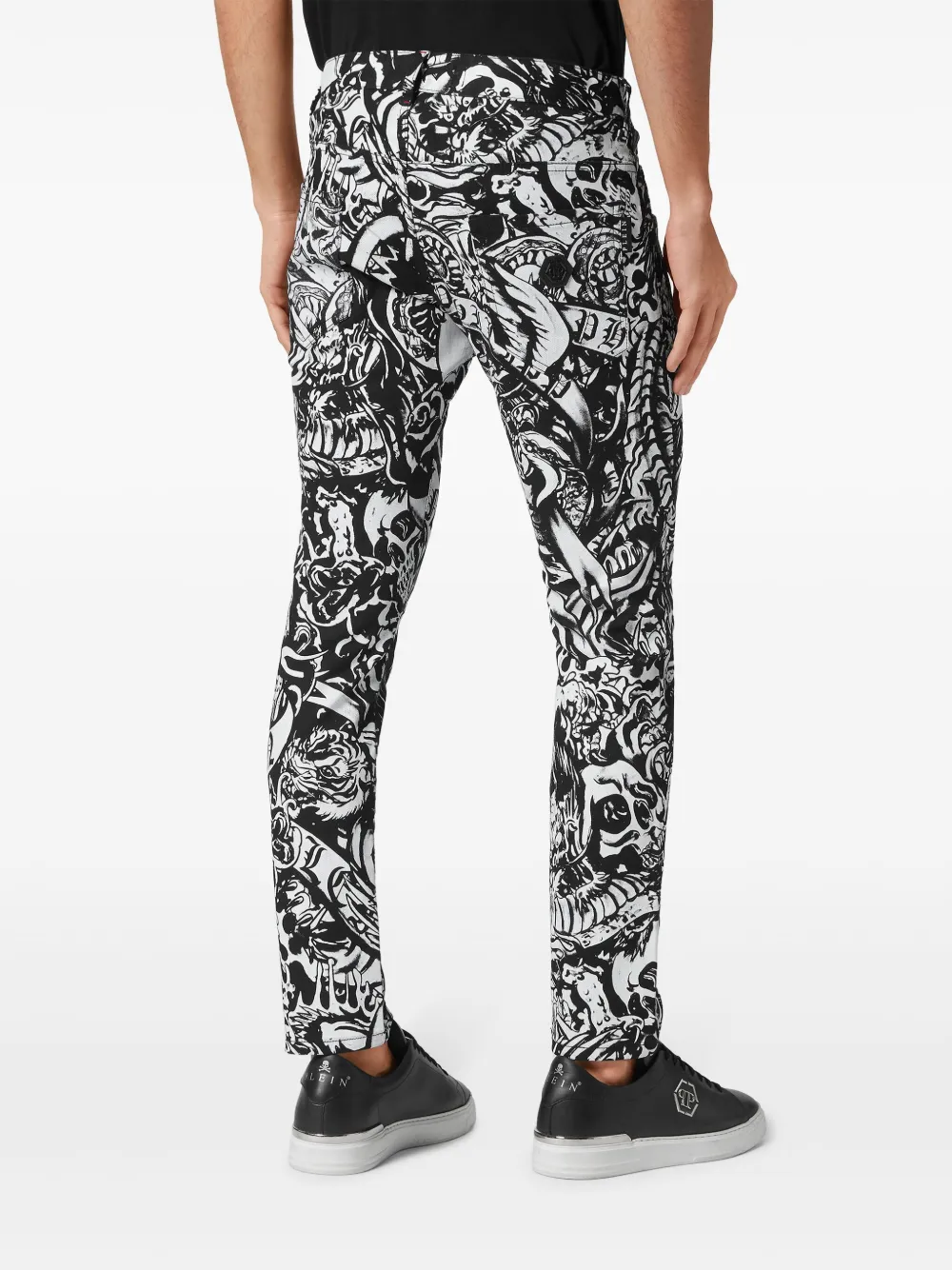 Philipp Plein Skinny jeans met print Zwart