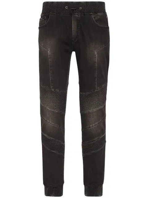 Philipp Plein logo-appliqué tapered jeans