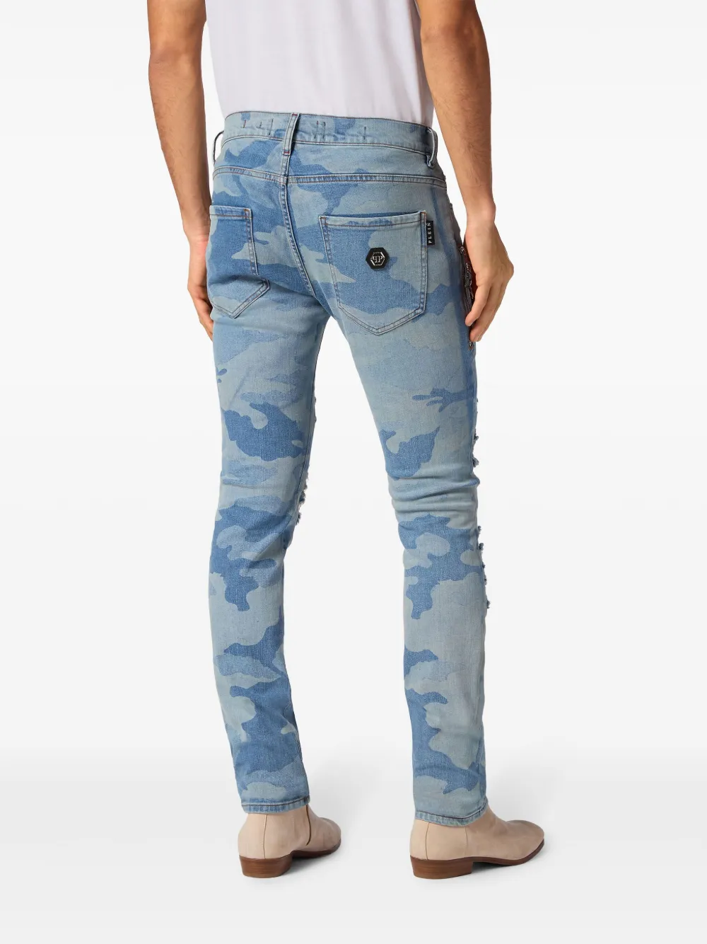 Affordable Philipp Plein camouflage-print skinny jeans Men