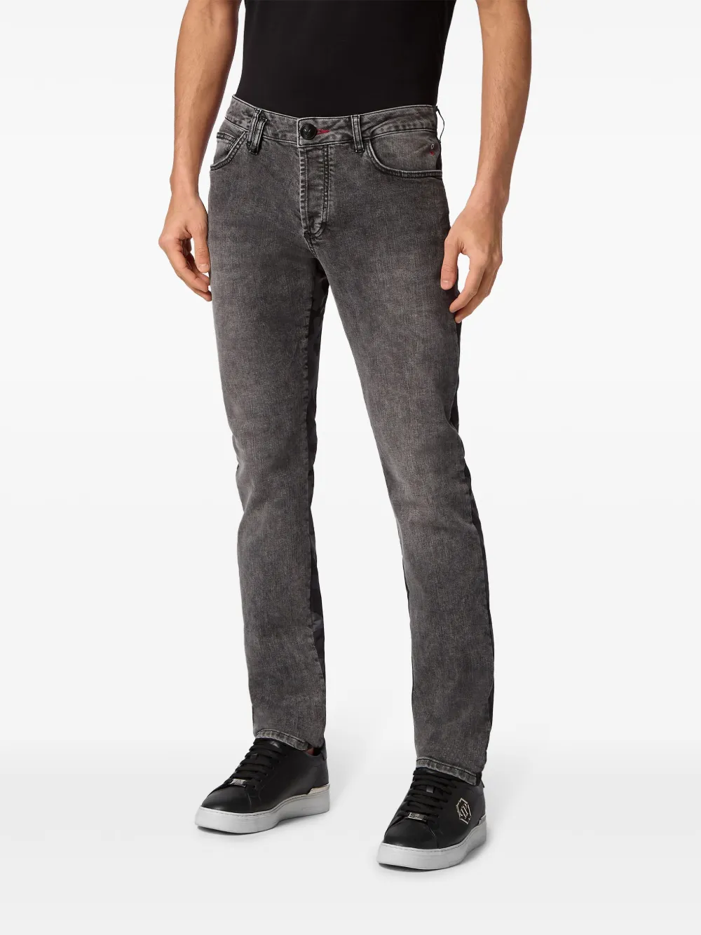 philippplein Philipp Plein Skinny jeans met camouflageprint - Grijs