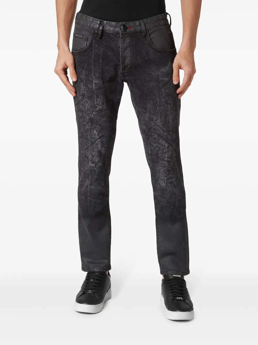 philippplein Philipp Plein Skinny jeans met doodskopprint - Zwart