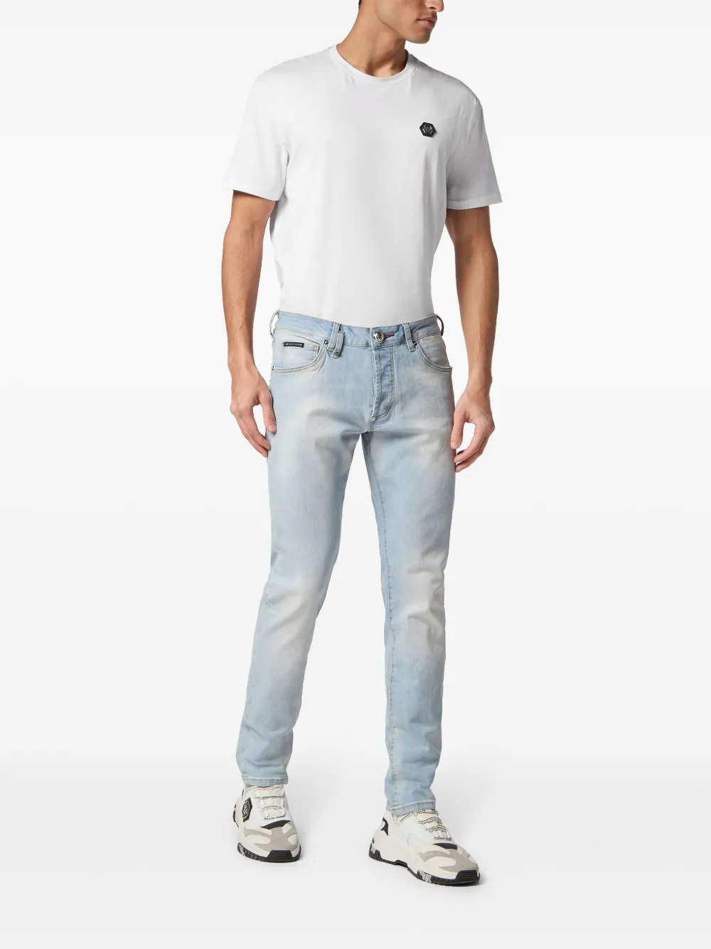 Philipp Plein low-rise straight-leg jeans - Blauw
