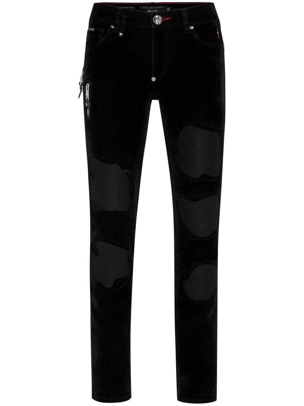 Philipp Plein Rock Star ribbed-panels skinny jeans Zwart