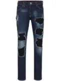 Philipp Plein Rock Star ribbed-panels skinny jeans - Blue