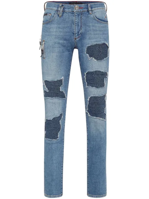 Philipp Plein Rock Star ribbed-panels skinny jeans