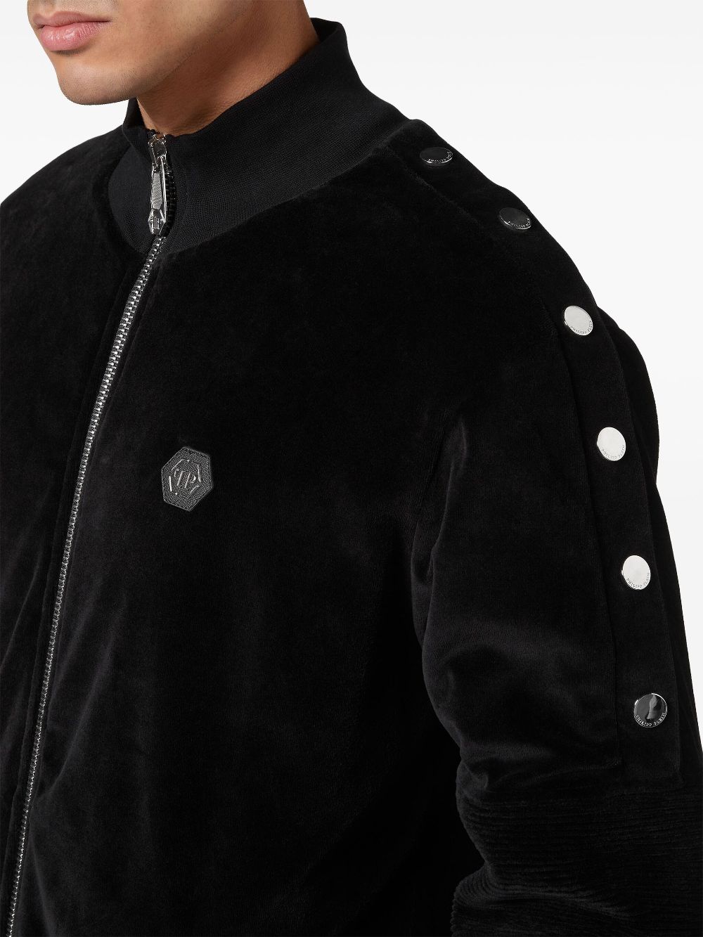 Affordable Philipp Plein logo-applique cotton jacket Men