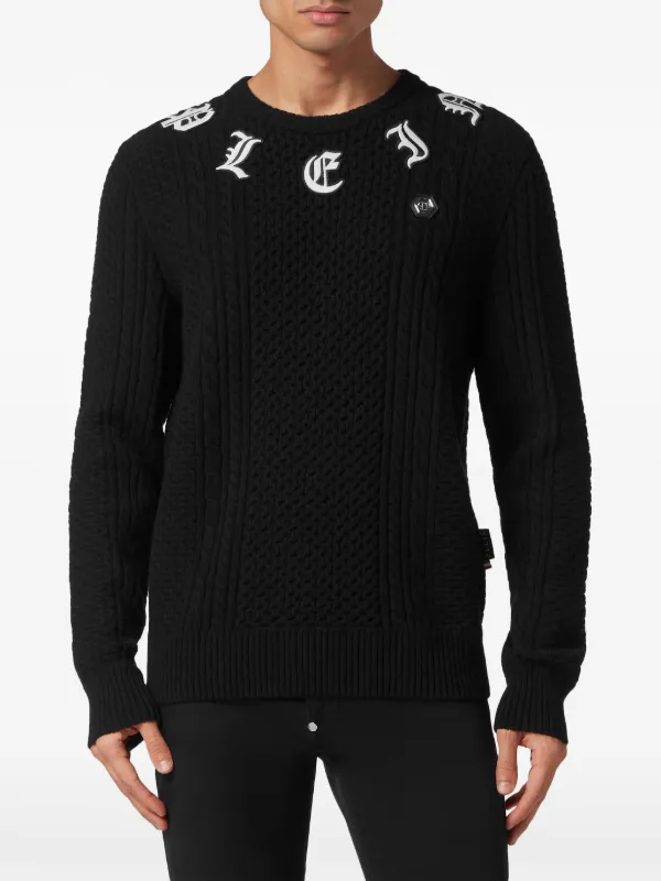 フィリッププレイン カシミヤ ニット Philipp Plein カシミア セーター | ブラック | FARFETCH JP