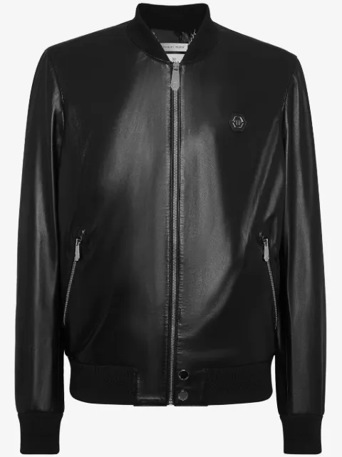 Philipp Plein Jaqueta bomber de couro