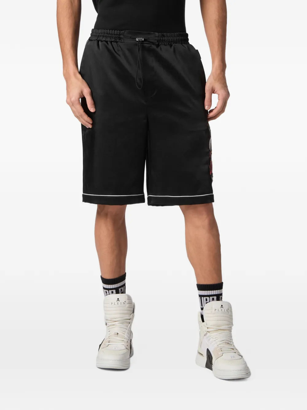 Philipp Plein Shorts con stampa - Nero