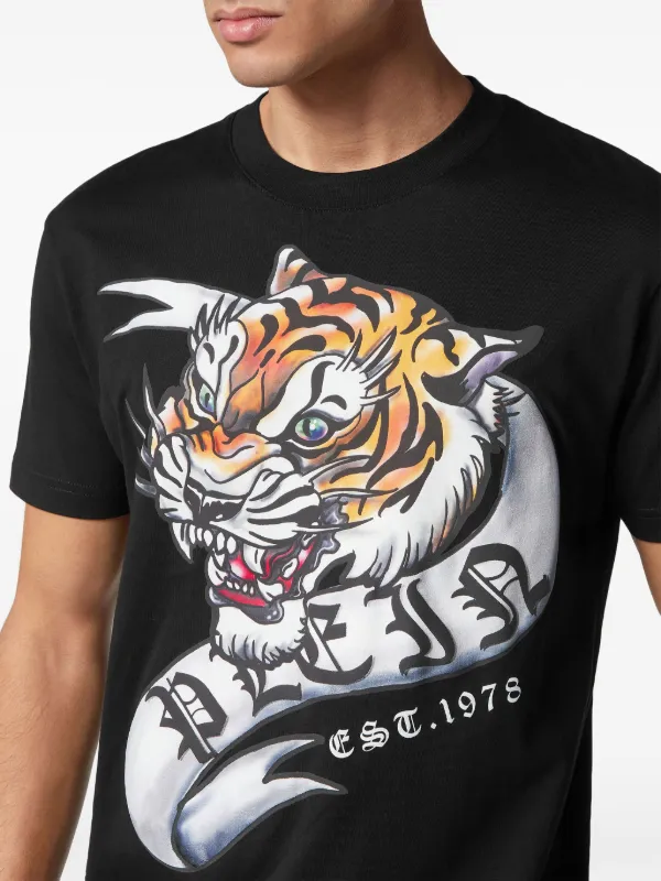 Philipp Plein SS Tattoo tiger-printed t-shirt Black FARFETCH IN