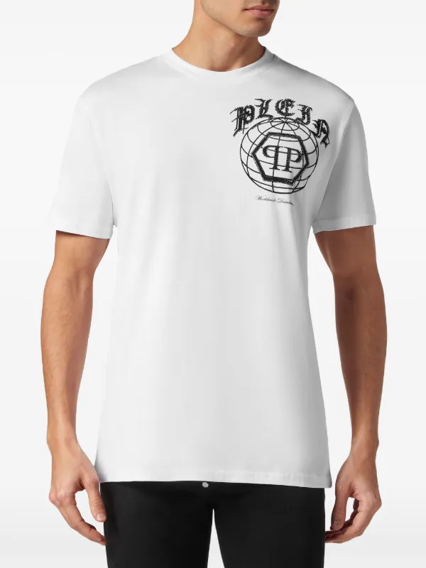 Tシャツ・カットソー PHILIPP PLEIN Men T-shirt White PAECMTK8122PJY002N 0201 Philipp Plein Tattoo-print Cotton T-shirt | White | FARFETCH JO