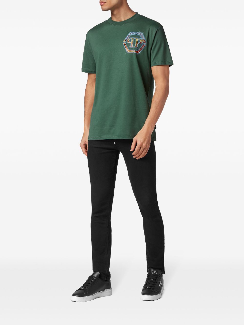 Philipp Plein SS hexagon logo t-shirt - Groen