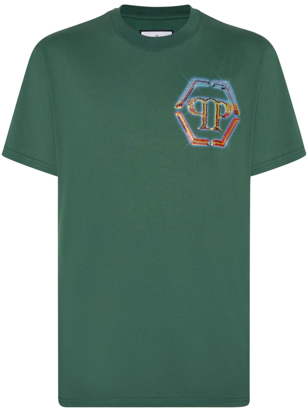 Philipp Plein Ss Hexagon Logo T-shirt In Green