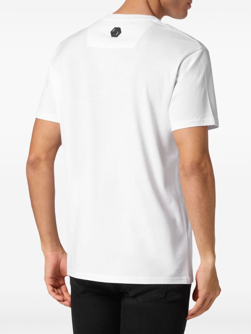 Shop Philipp Plein Logo-embellished Cotton T-shirt In White