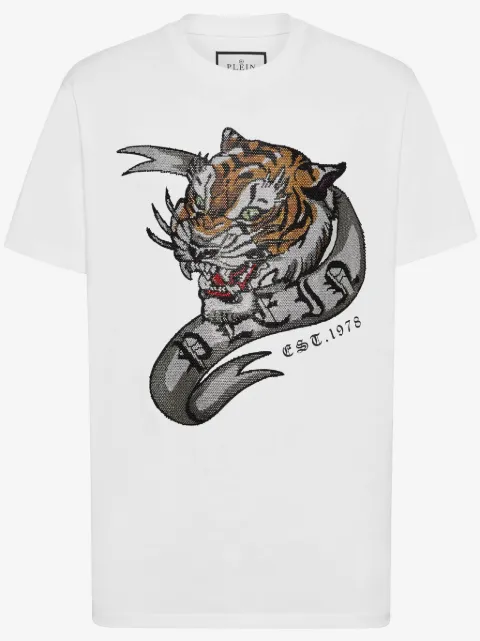 Philipp Plein Tattoo-print cotton T-shirt