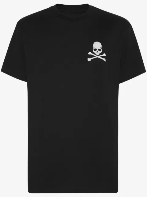Philipp Plein skull-embroidery cotton T-shirt