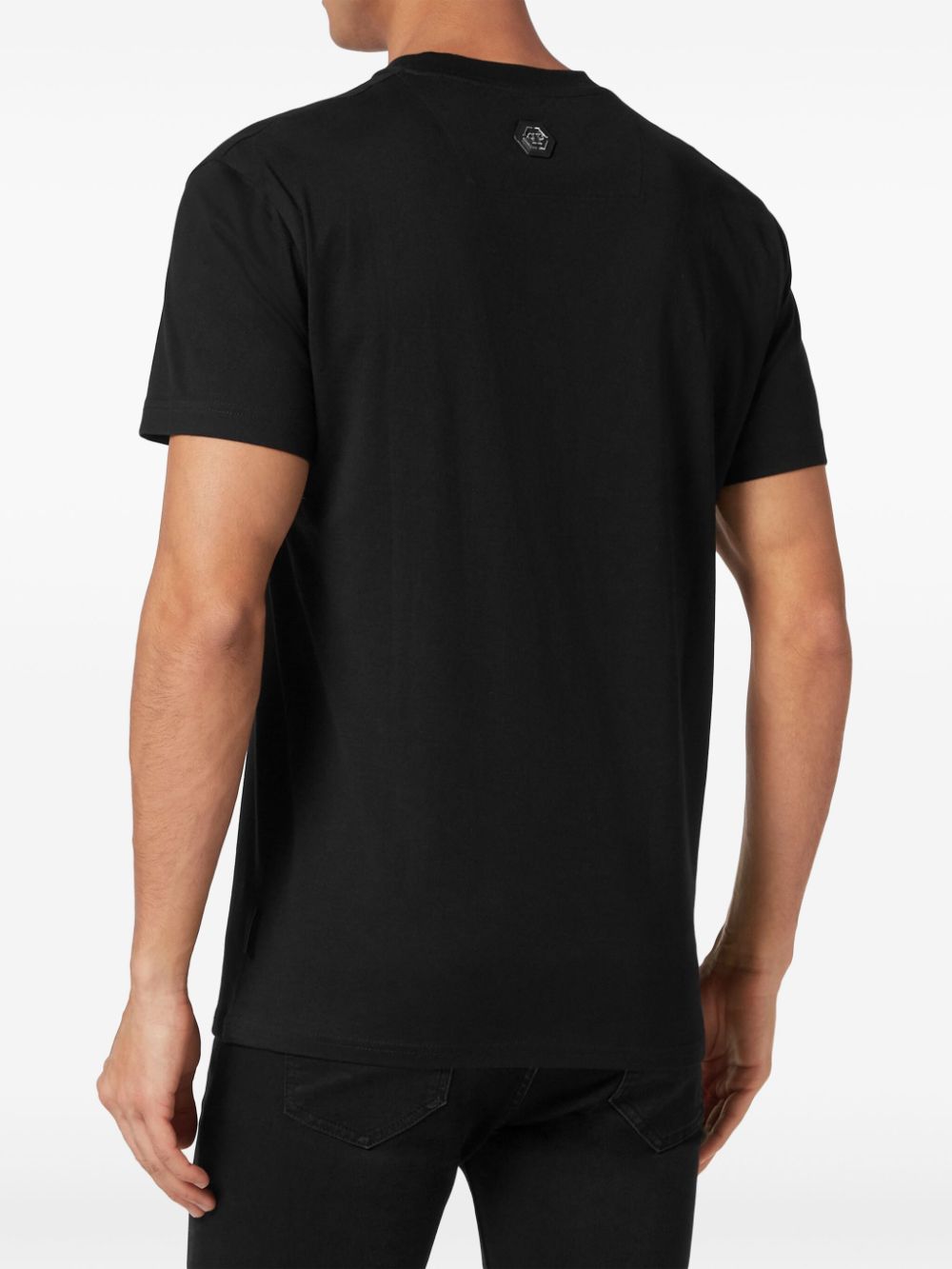 Philipp Plein Katoenen T-shirt met geborduurde doodskop Zwart