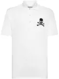 Philipp Plein Skull & Bones-print cotton polo shirt - White