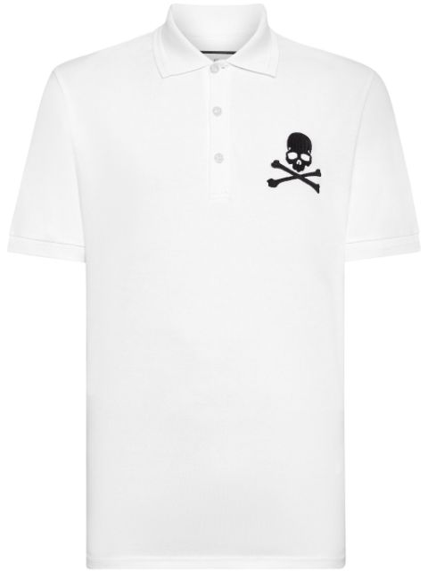 Philipp Plein Skull & Bones-print cotton polo shirt Men