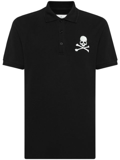 Philipp Plein Skull & Bones-print cotton polo shirt Men