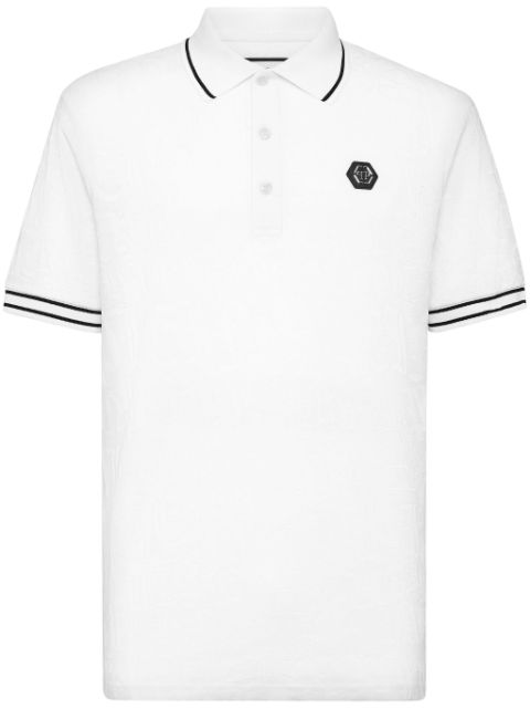 Philipp Plein jacquard monogram polo shirt Men