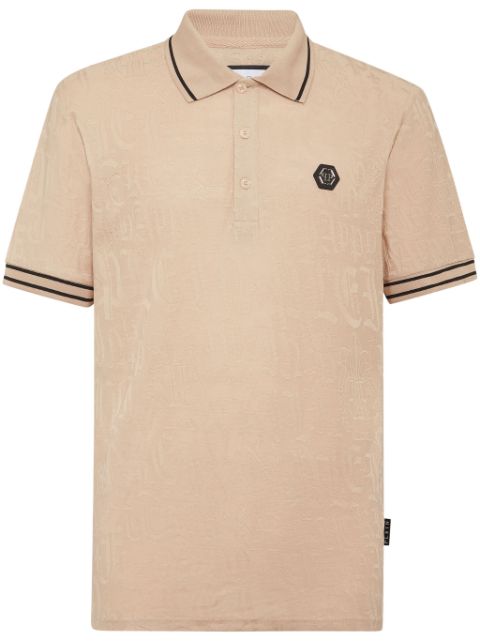 Philipp Plein jacquard monogram polo shirt Men