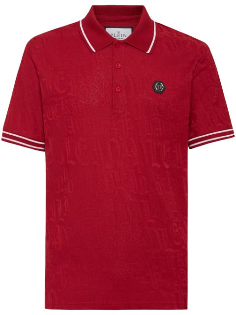 Philipp Plein jacquard monogram polo shirt Men