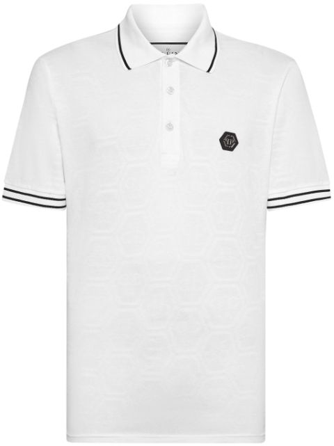 Philipp Plein logo-applique cotton polo shirt Men