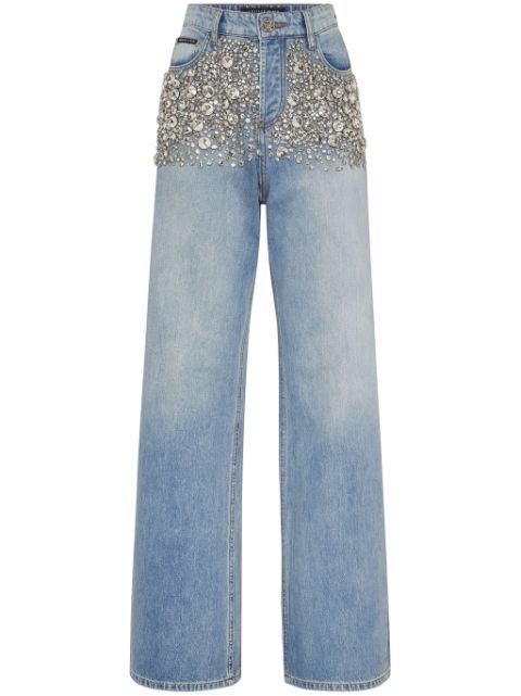 Philipp Plein crystal-embellished jeans Women