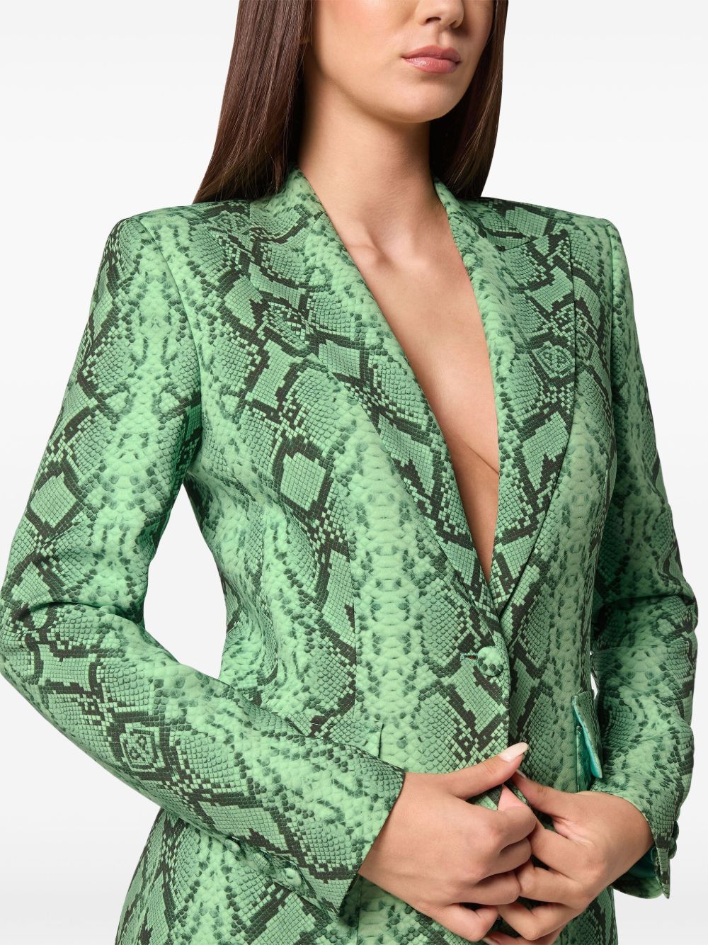 Philipp Plein python-print satin blazer Women