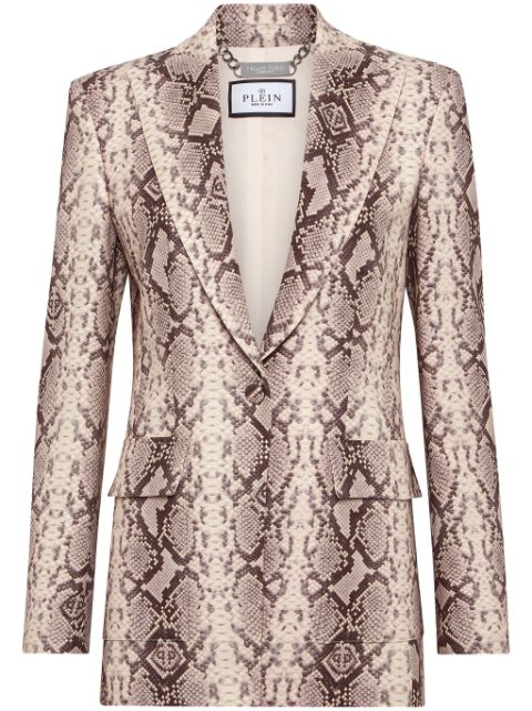 Philipp Plein python-print satin blazer Women