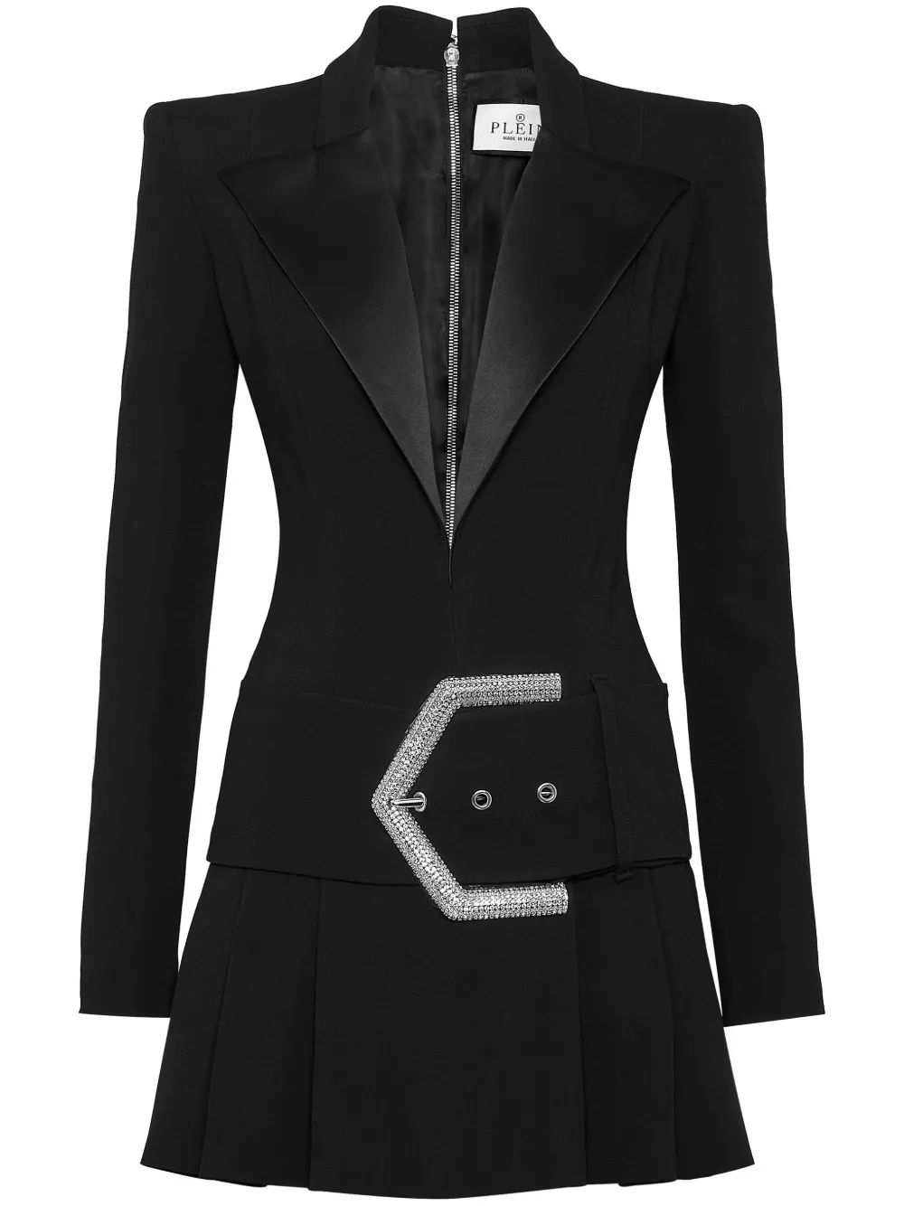 Philipp Plein Mini-jurk verfraaid met kristallen en ceintuur Zwart