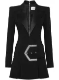 Philipp Plein crystal-embellished belted minidress - Black