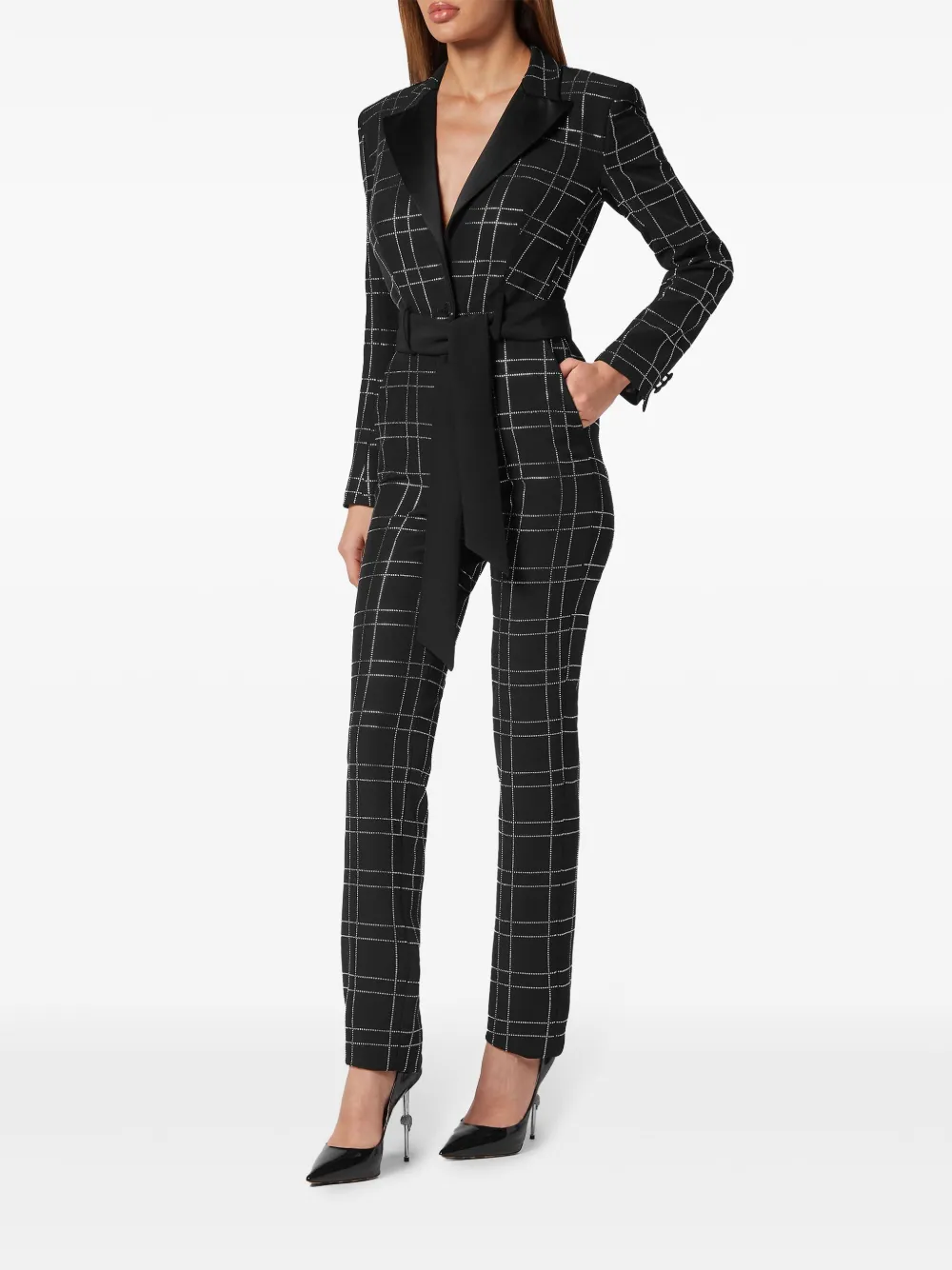 PHILIPP PLEIN CADY STRASS CUT-OUT JUMPSUIT