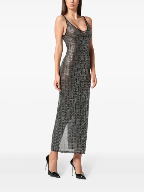 Philipp Plein crystal-monogram maxi dress FADCWRG3079PTE003N - 1