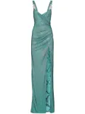 Philipp Plein snake-print rhinestone-embellished maxi dress - Green