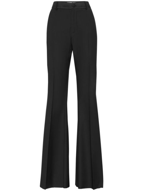 Philipp Plein logo-plaque flared trousers Women