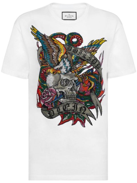 Philipp Plein tattoo motif cotton T-shirt Women