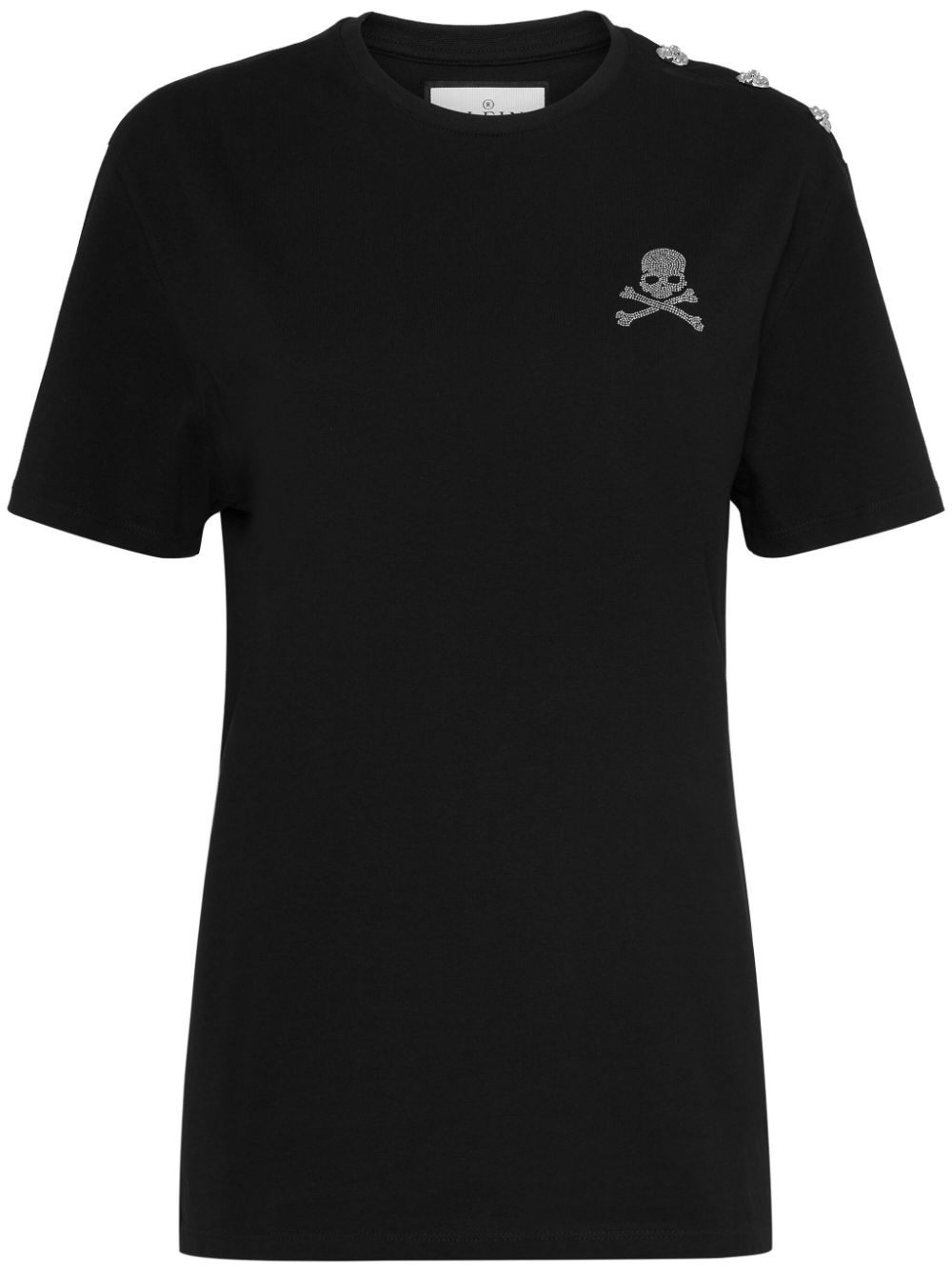Philipp Plein Skull-embellished Cotton T-shirt In Black