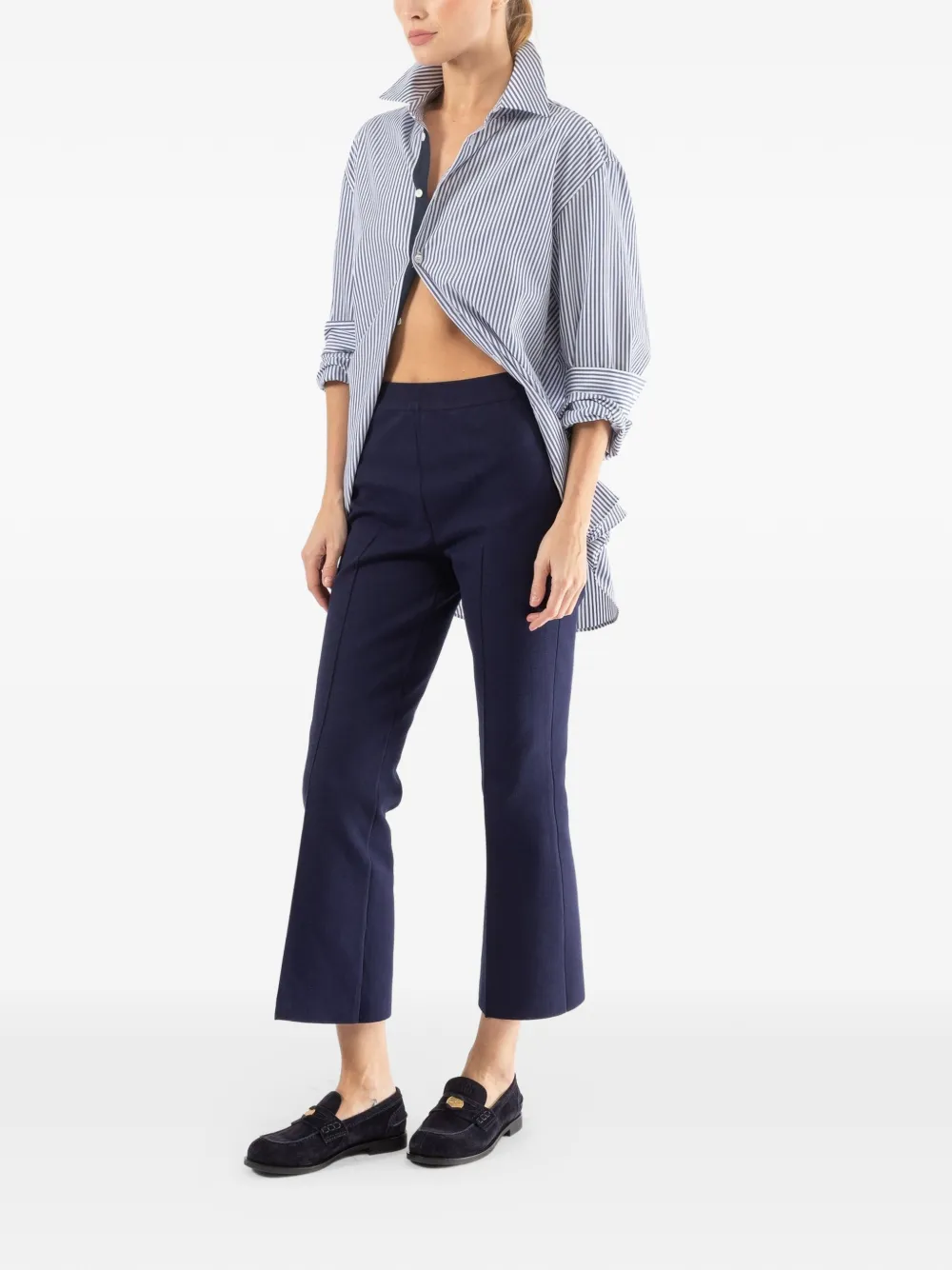  High Sport Kick Pull-on Cropped Trousers - Blue 