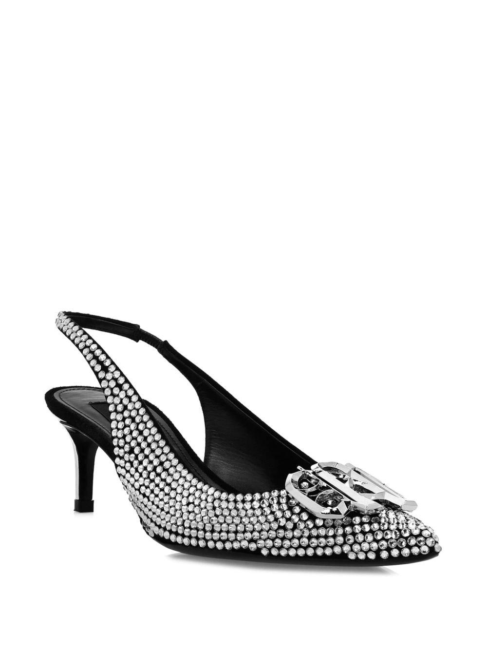 PHILIPP PLEIN 50MM GOTHIC PLEIN SLINGBACK PUMPS 