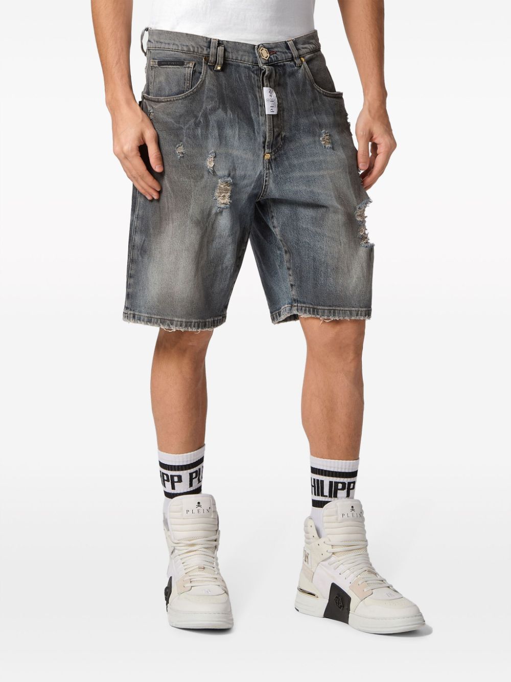 Philipp Plein Denim shorts Grijs