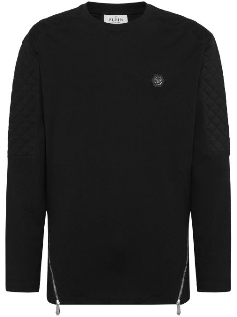 Philipp Plein quilted-panel cotton sweatshirt Men