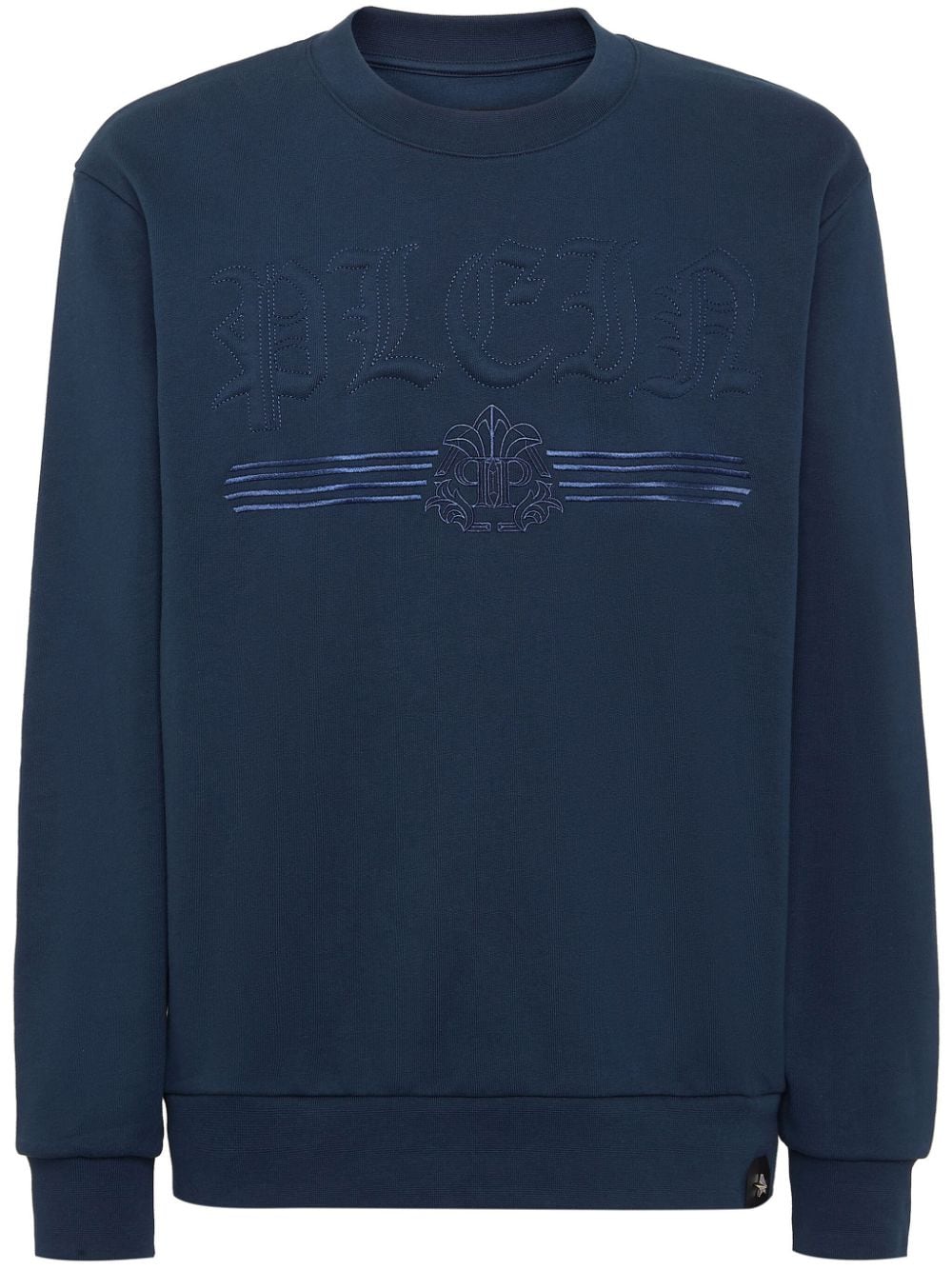 Philipp Plein Gothic Plein Cotton Sweatshirt In Blue